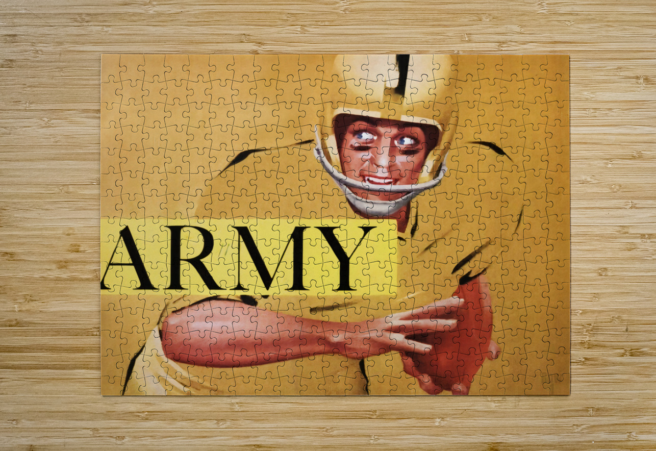 1959 Army Football Art by Artist Lon Keller Row One Brand Puzzle printing