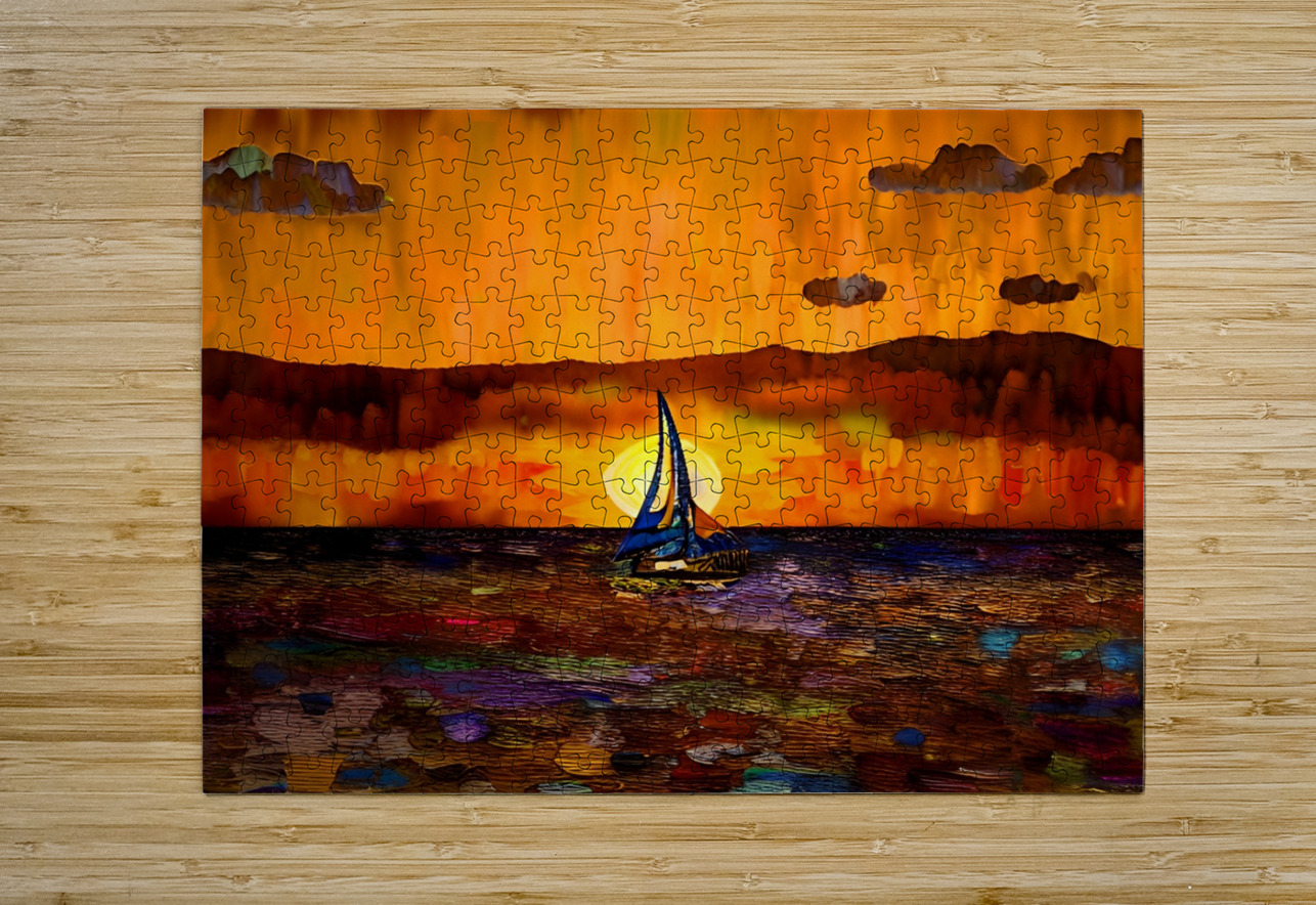 FT. MYERS BEACH SAILBOAT SUNSET Magikheart Puzzle printing