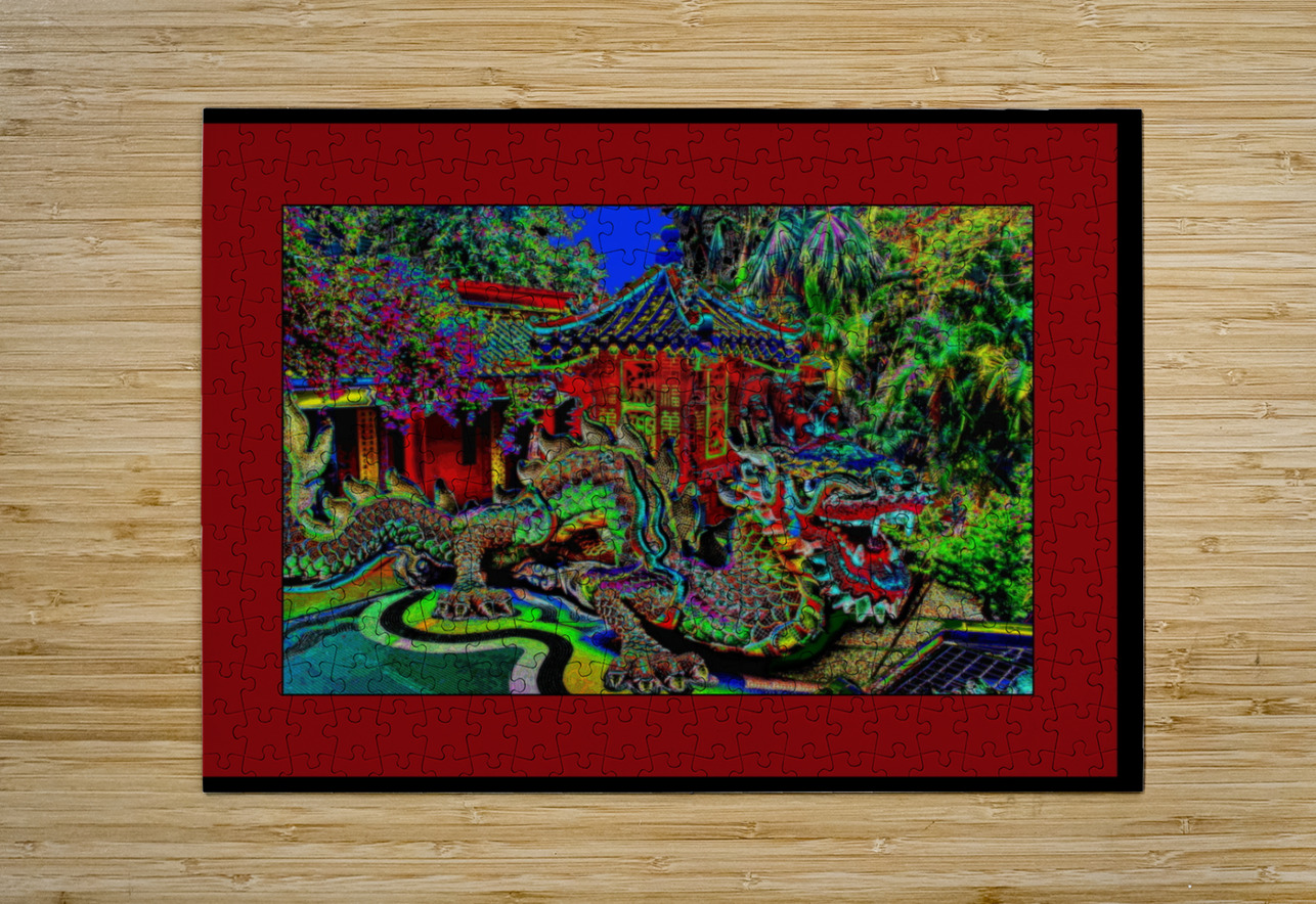 MOSAIC DRAGON AT THE TIN HAU TEMPLE AT REPULSE BAY LES MAYERS  Puzzle printing
