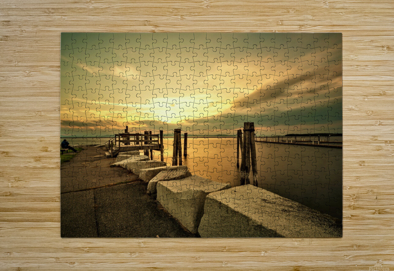 Golden Tranquility at Perkins Pier Christian Joseph Clairmont Puzzle printing