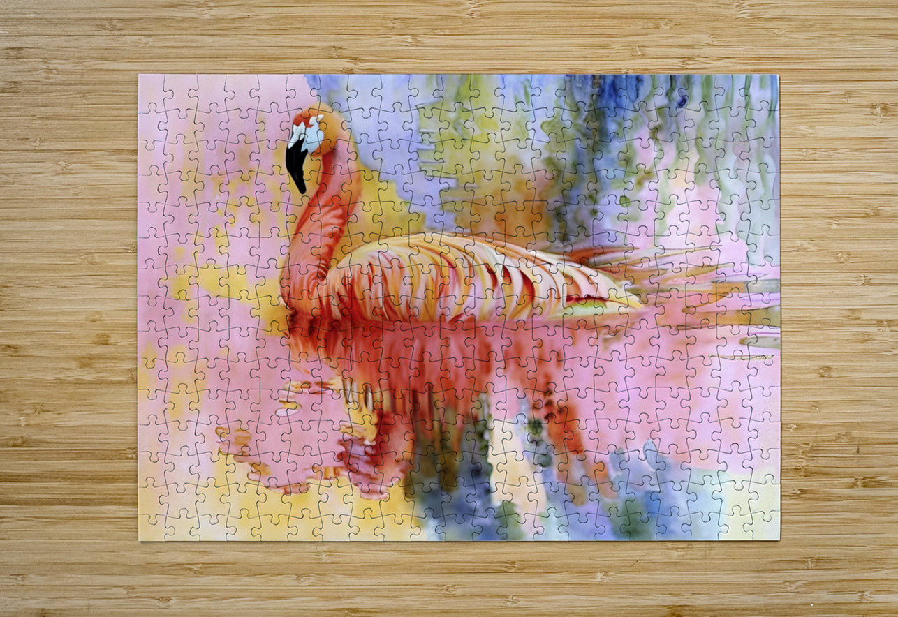 Pastel Pink Flamingo  Magikheart Puzzle printing