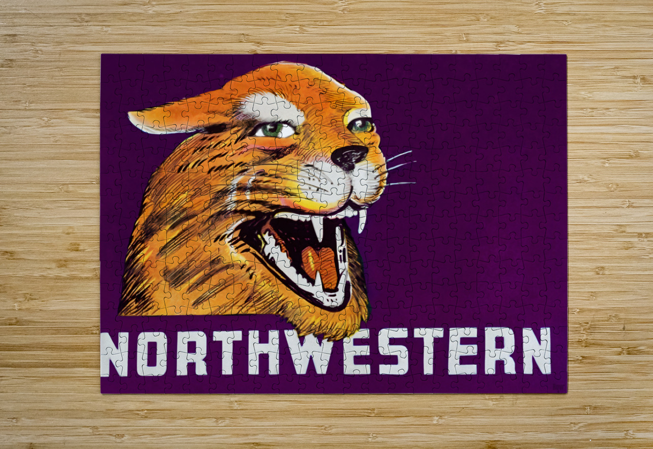 Vintage Northwestern Wildcat Art Row One Brand Puzzle printing