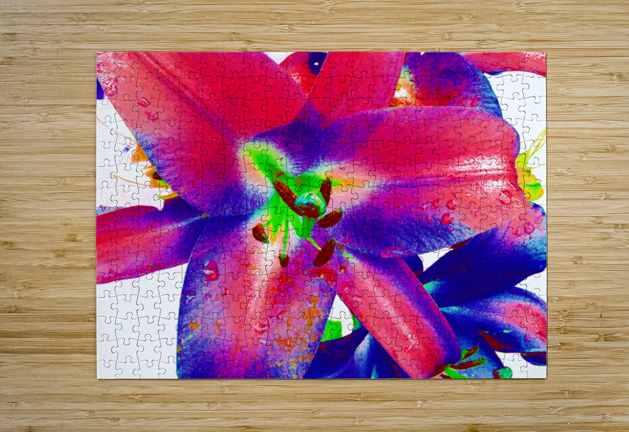 Vibrant Pop Art Lilies Catriona Roberts Nature Photography and Designs Puzzle printing