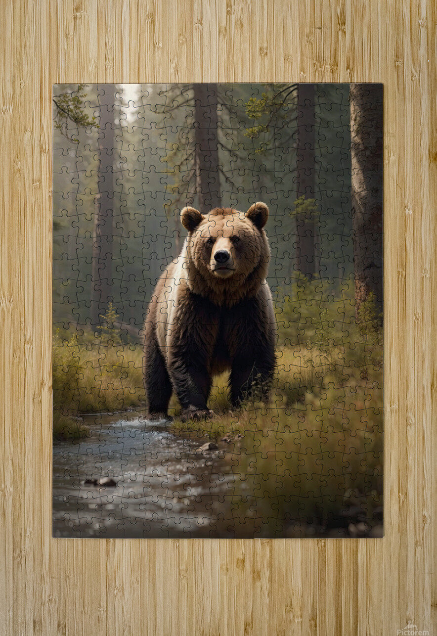 Hyper-realistic Bear Encounter Photography Canvas Collection Puzzle printing