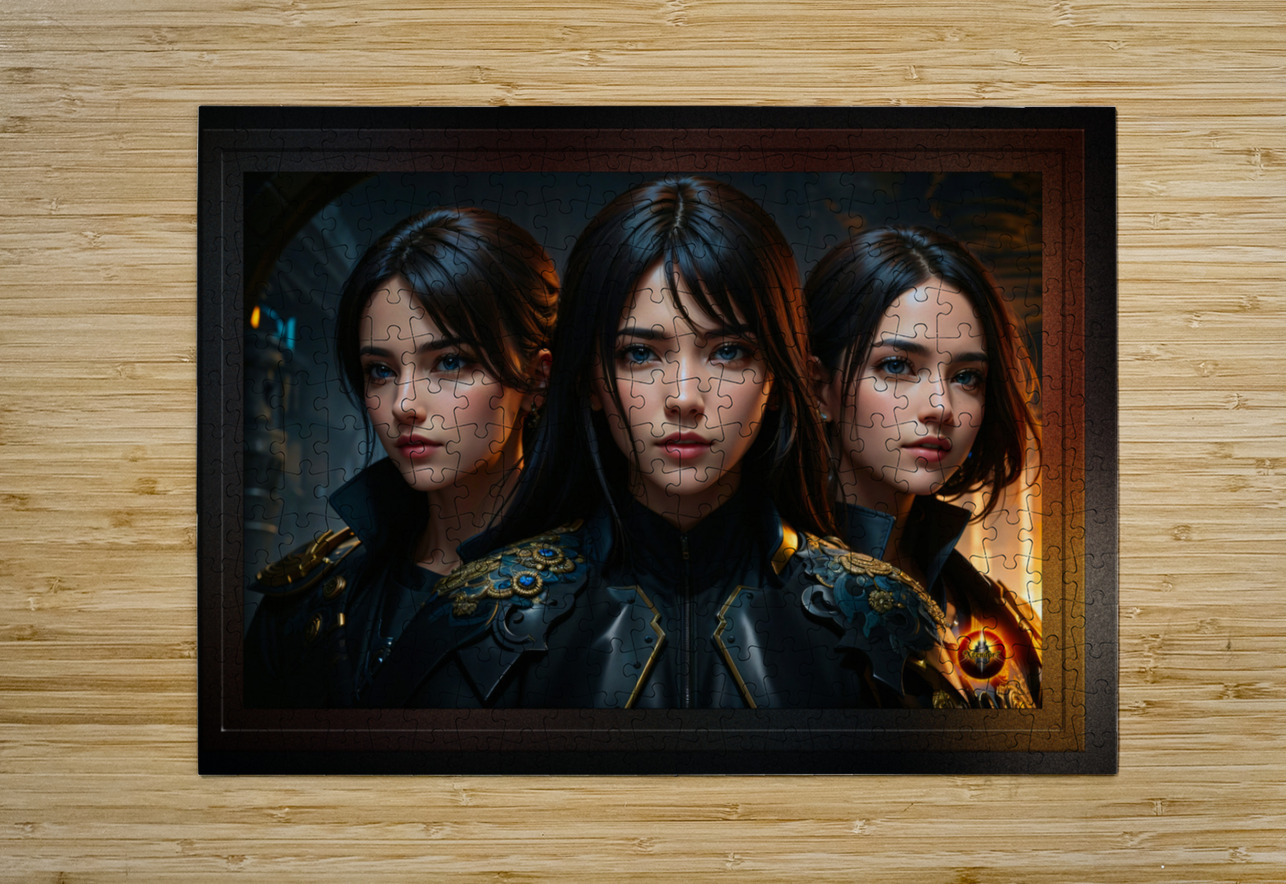 Sisters Of The Amari Mystical Fantasy AI Concept Art Portrait by Xzendor7 xzendor7 Puzzle printing
