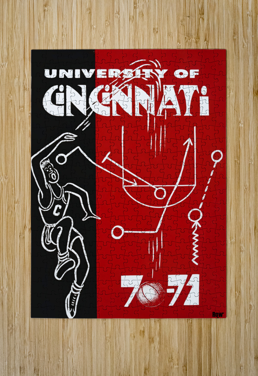 1970 Cincinnati Bearcats Basketball Art Row One Brand Puzzle printing