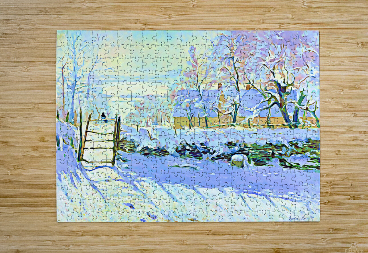 The Magpie 1868–1869  digitized Monet by ArteFinoArt Puzzle printing