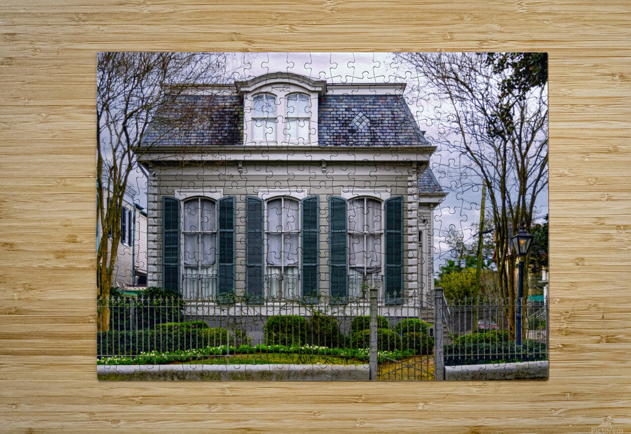 New Orleans Garden District House Green Shutters Norma Brandsberg Photography Puzzle printing
