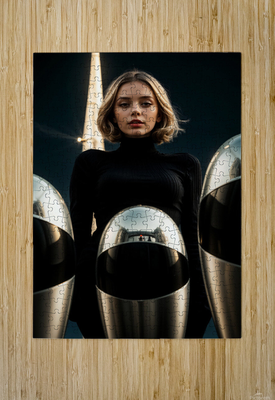 Ai portrait of a young woman in a futuristic world Philippe Lejeanvre Puzzle printing