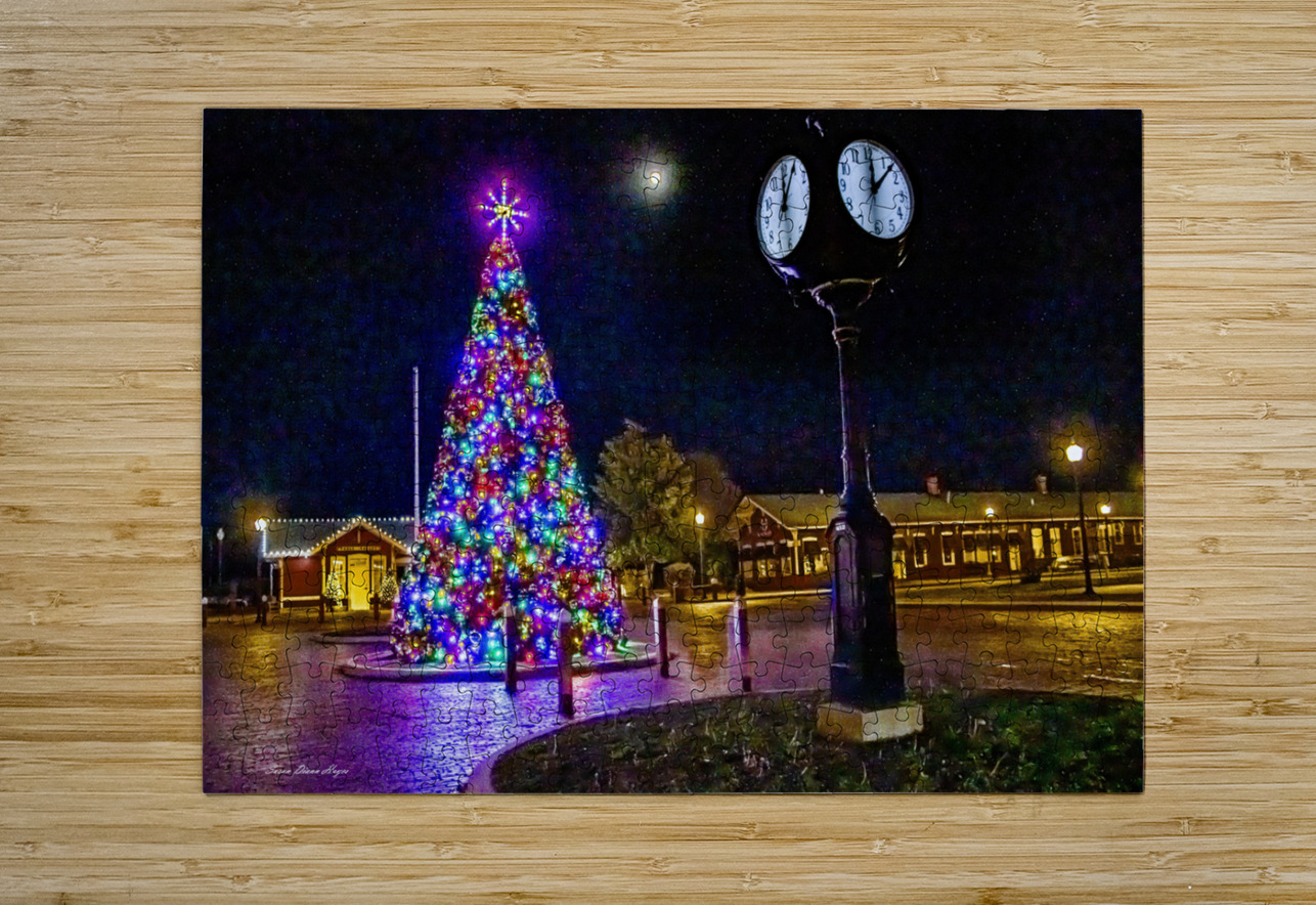 Christmas In The Valley 3-Train Depot Susan Diann Photography Puzzle printing
