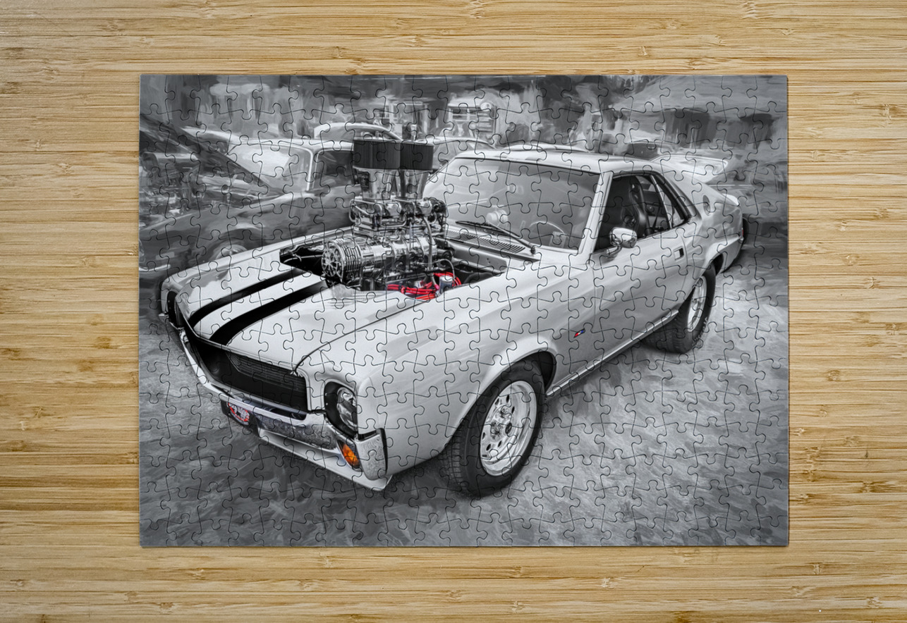 1968 Silver AMC AMX X 2 Rich Franco Puzzle printing