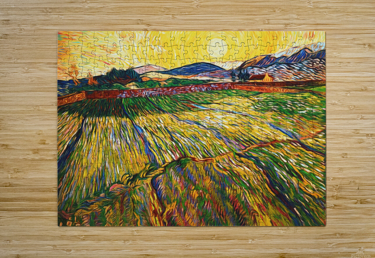 trees countryside painting Ravendr4 Puzzle printing