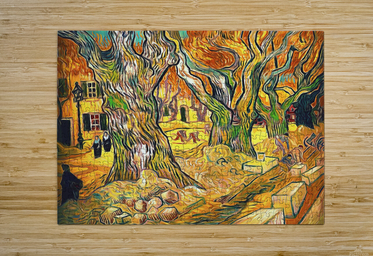 trees painting vincent van gogh art Ravendr4 Puzzle printing