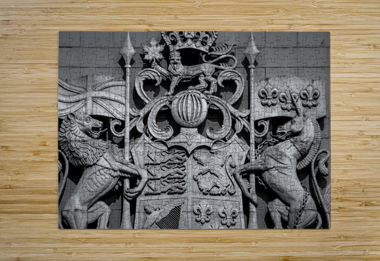 canada coat of arms  horizontal 2626 Coat 13k Black And White Puzzle printing