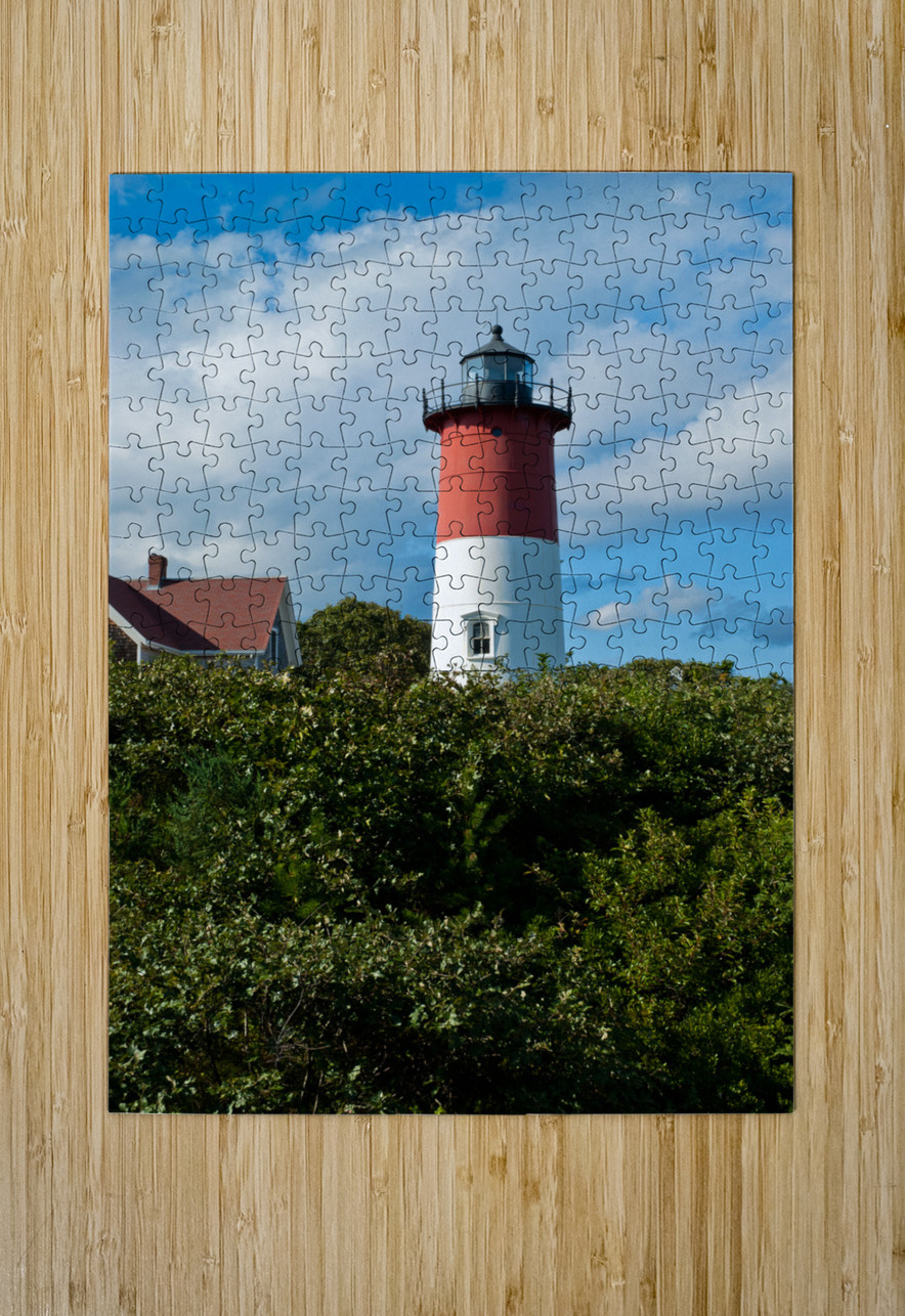 Striped Tower of Nauset Lighthouse on Cape Cod in Massachusetts Allan Wood Puzzle printing