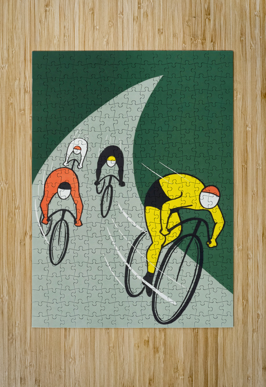 1950s bike racing art Row One Brand Puzzle printing