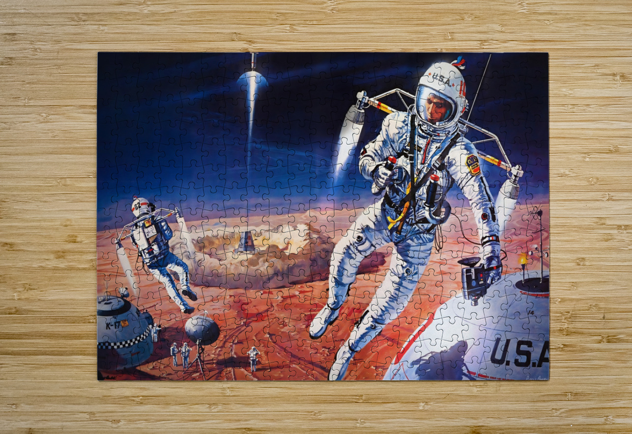 1964 United States Astronauts Art Row One Brand Puzzle printing