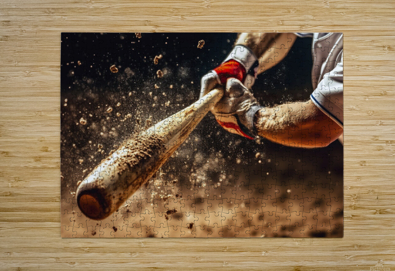 irene yakynuka Batter hitting baseball ball with Joaquin Corbalan Puzzle printing