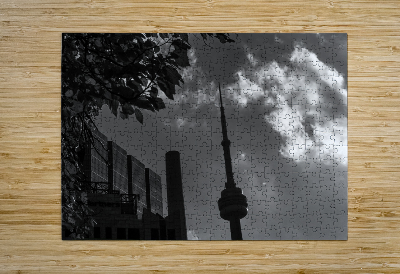cn tower university avenue  horizontal 426 Univer Black And White Puzzle printing