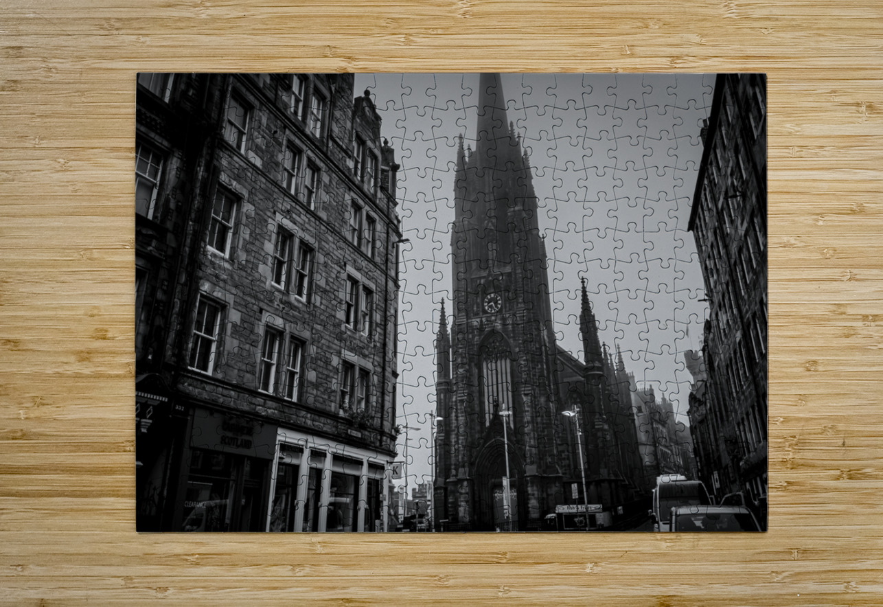 royal mile at johnston terrace  horizontal 4694 T Black And White Puzzle printing