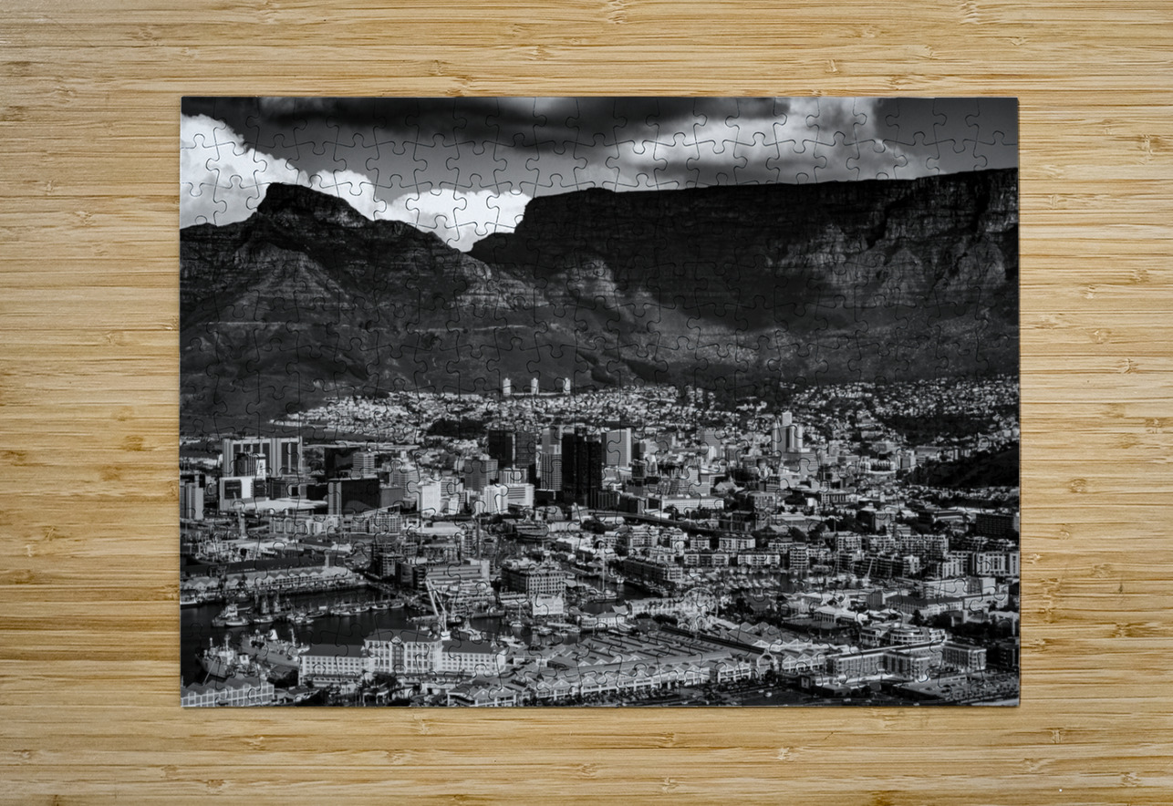 downtown cape town south africa and devils hill   1707919151.5498 Black And White Puzzle printing