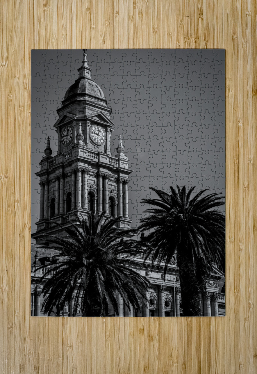cape town city hall from grand parade plaza  vert Black And White Puzzle printing