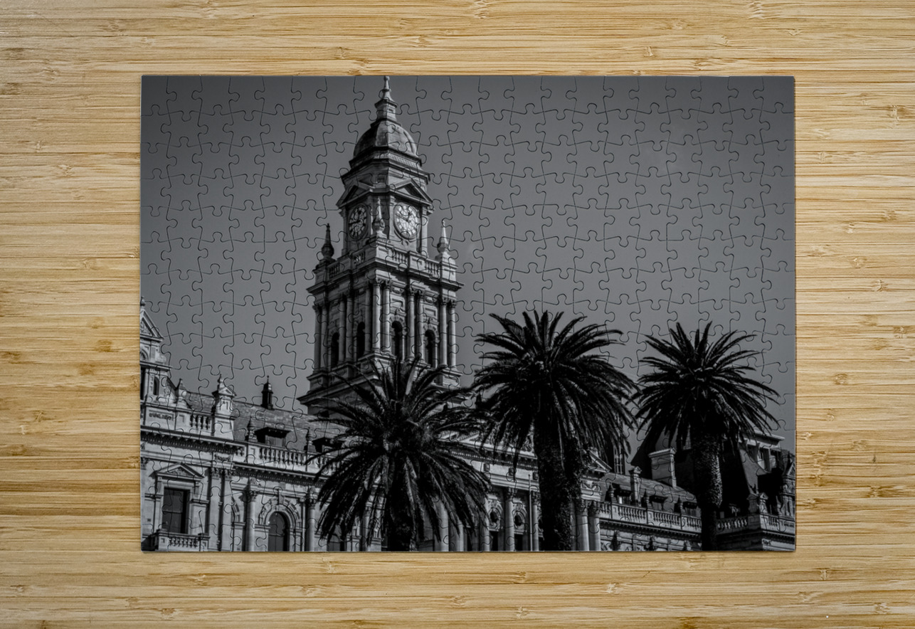 cape town city hall from grand parade plaza  hori Black And White Puzzle printing