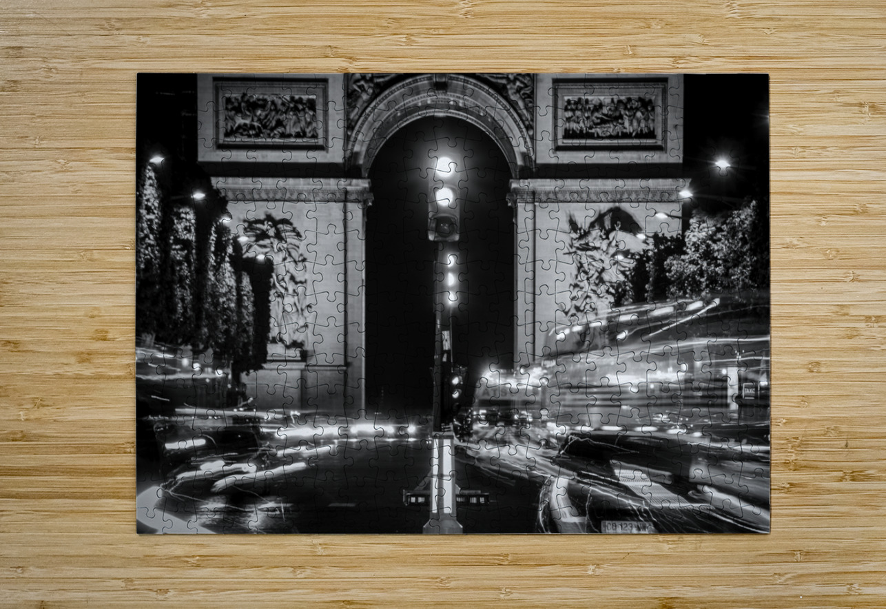 arc de triomphe from george v metro stop  horizon Black And White Puzzle printing