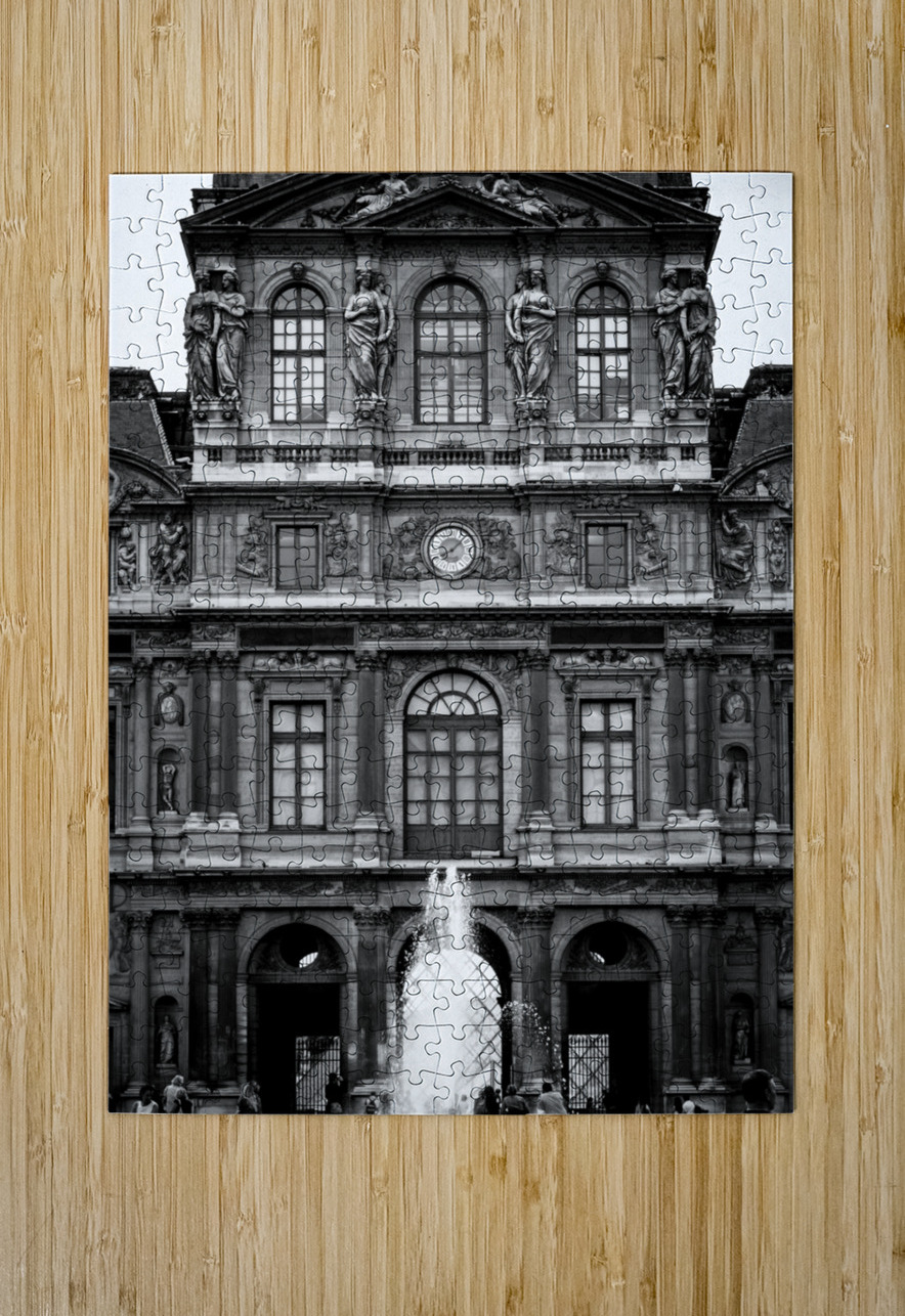 musee du louvre  vertical 2455 Musee 13k Black And White Puzzle printing