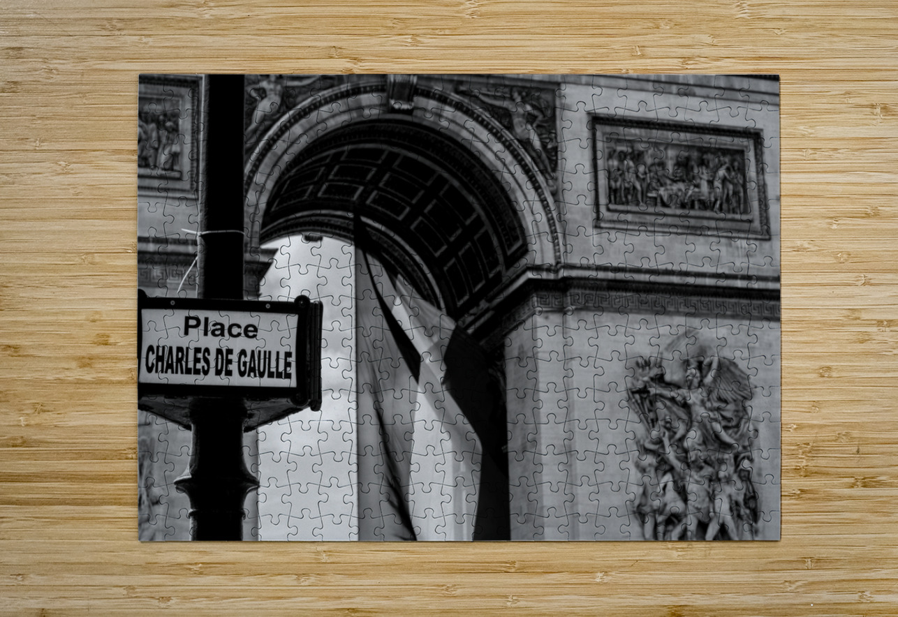 palace charles de gaulle sign  horizontal 2483 Ga Black And White Puzzle printing