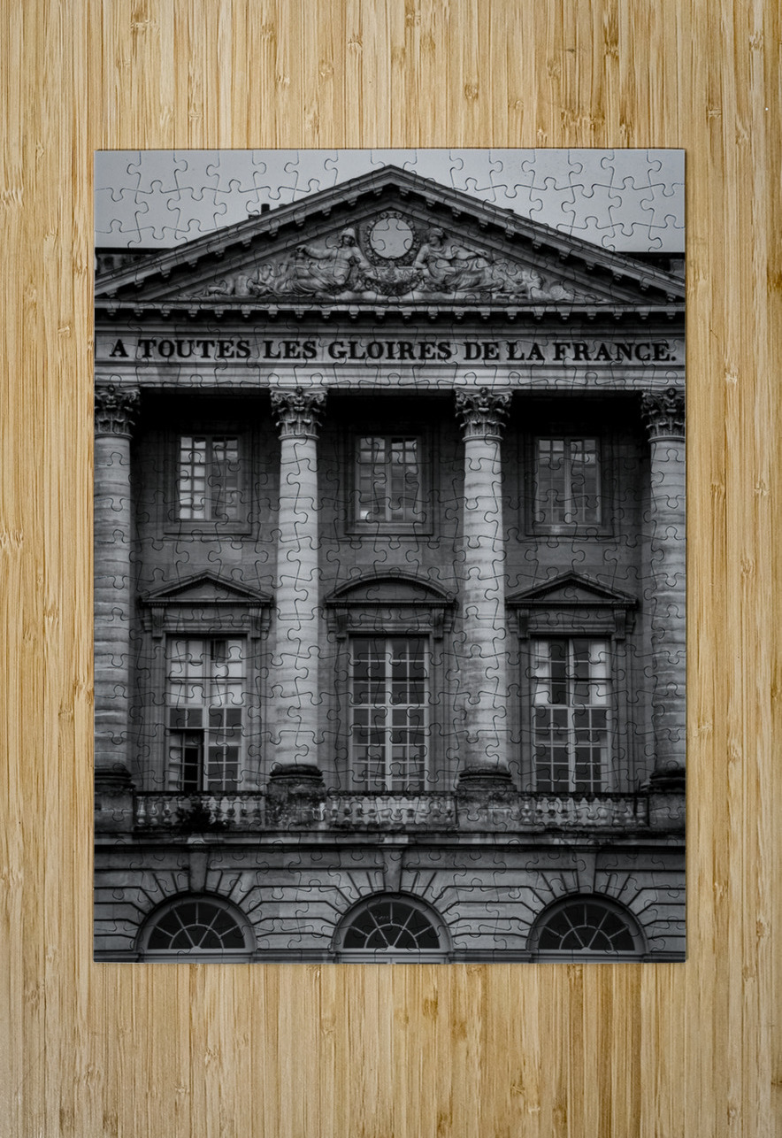 palace d armes at versailles  vertical 2446 Glori Black And White Puzzle printing