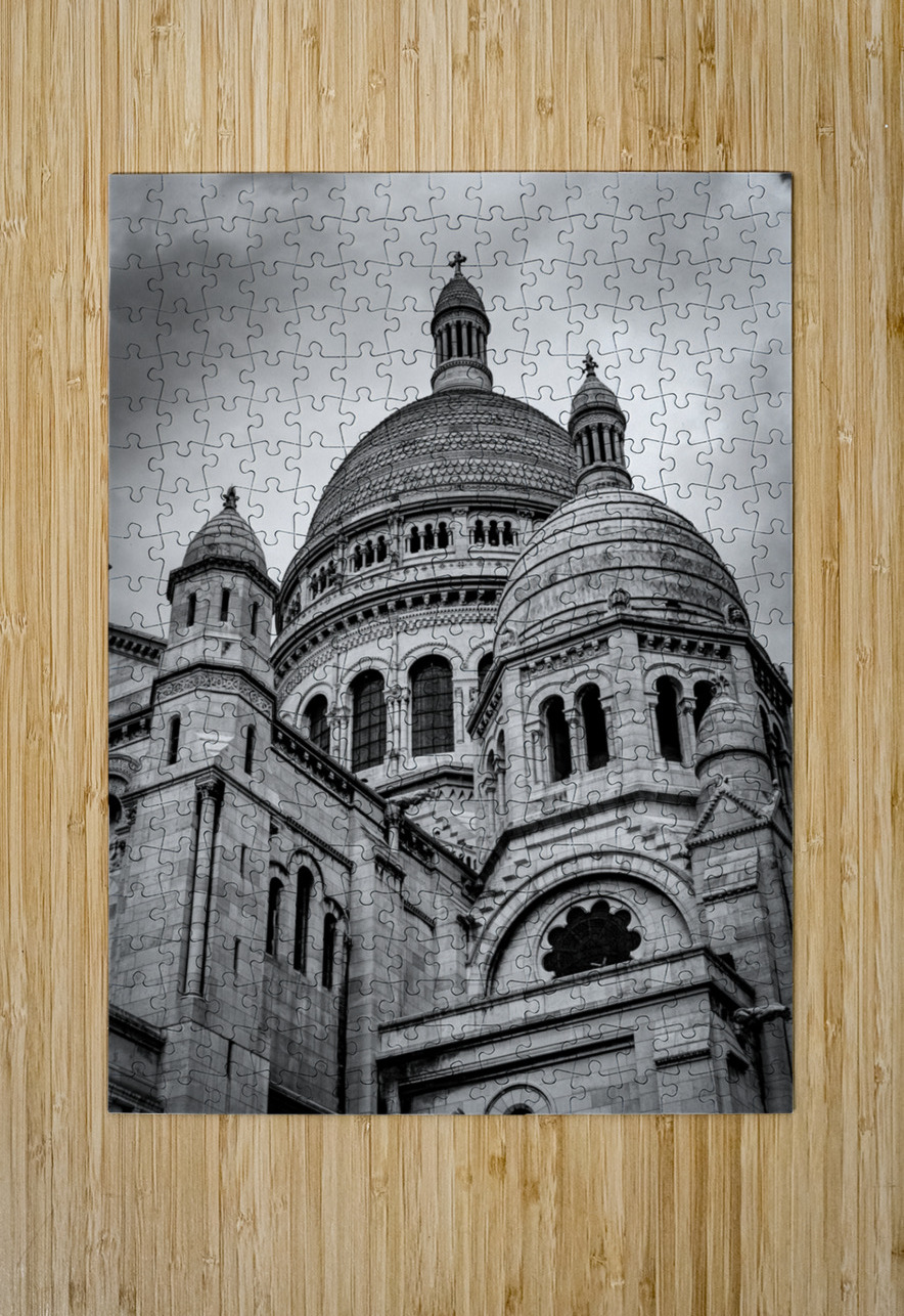 sacre coeur on montmartre  vertical 2472 Christus Black And White Puzzle printing