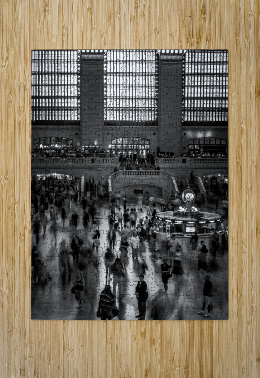 inside grand central station  vertical 1486 Poser Black And White Puzzle printing
