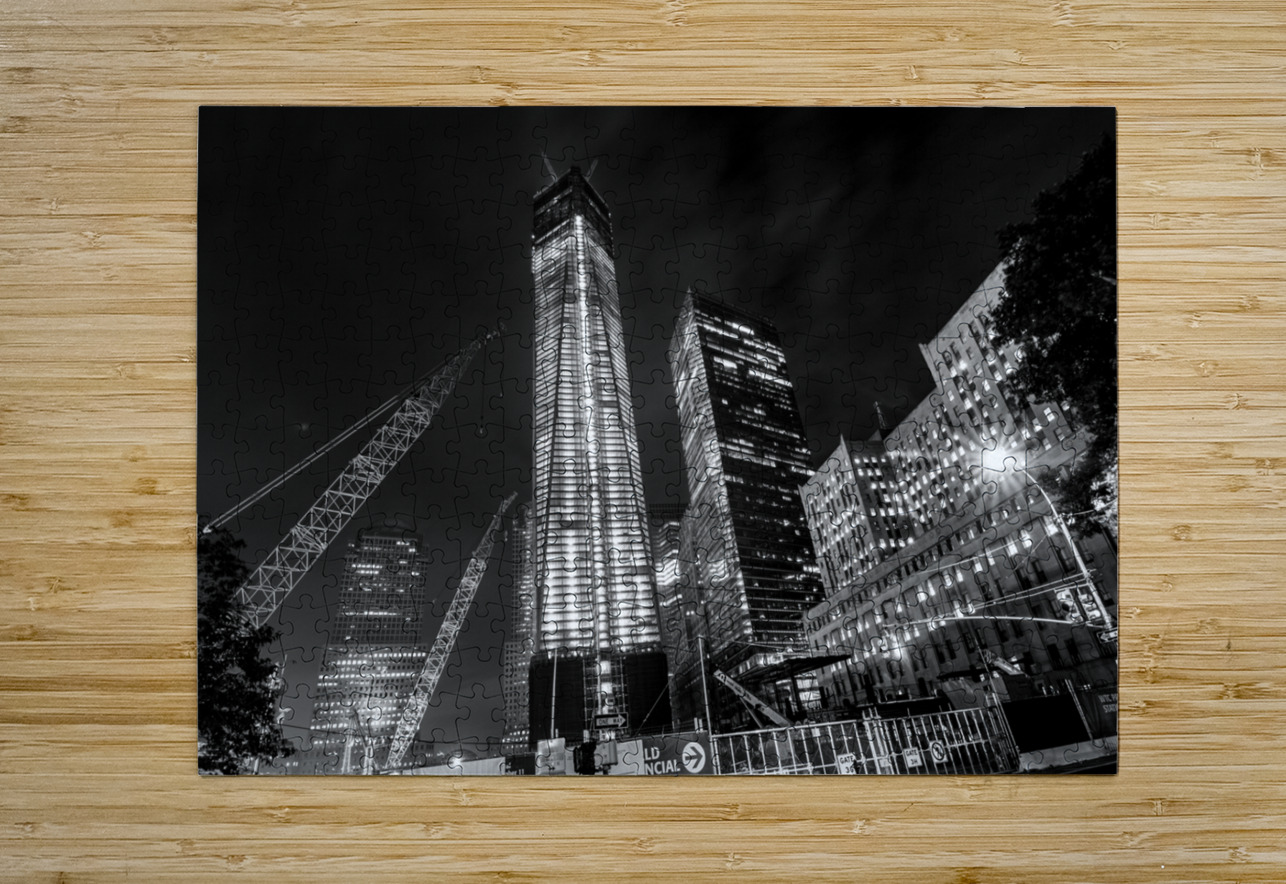 freedom tower world trade center  horizontal 1510 Black And White Puzzle printing