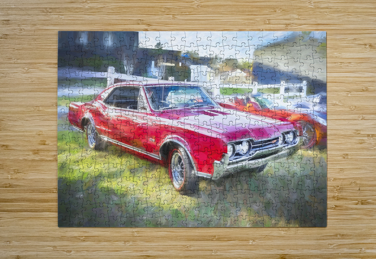 1967 Red Oldsmobile 442 X 5 Rich Franco Puzzle printing