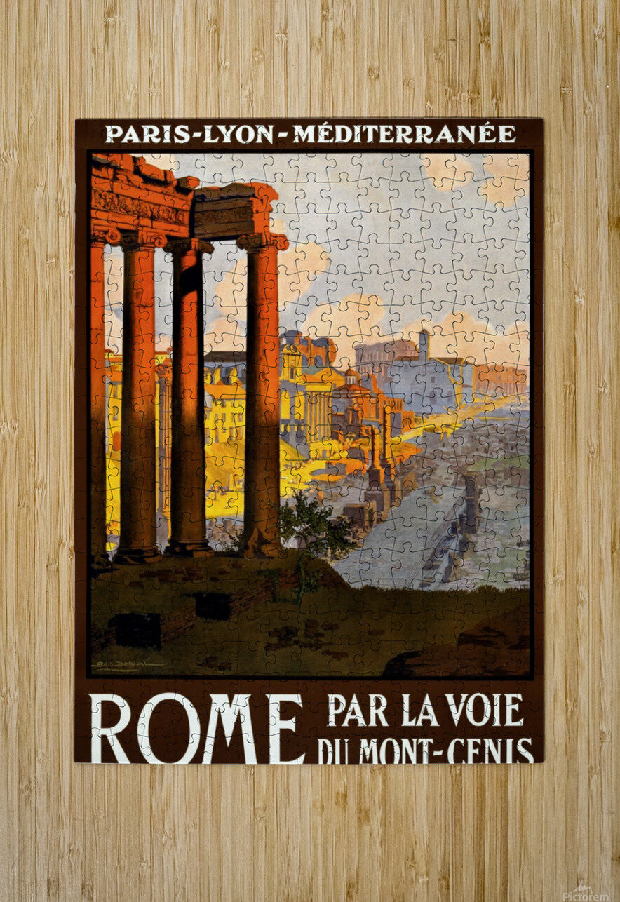 rome vintage travel poster poster Ravendr4 Puzzle printing