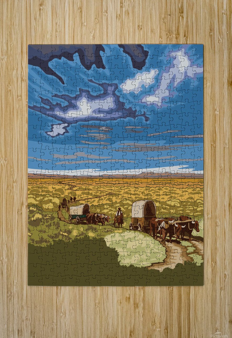 wyoming travel poster landscape Ravendr4 Puzzle printing