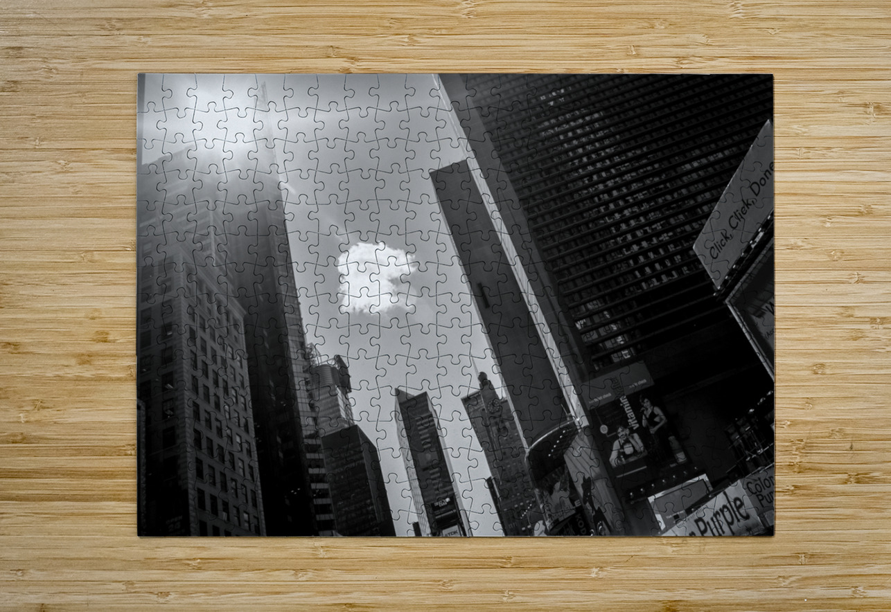 times square morning  horizontal 353 Cloud 13k.jp Black And White Puzzle printing