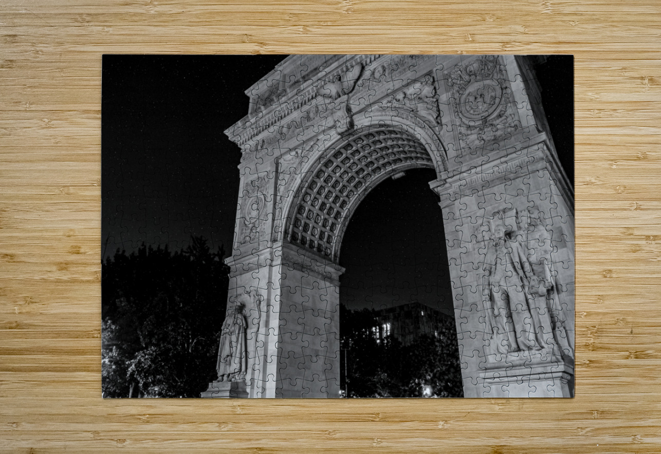 washington square arch greenwich village  horizon Black And White Puzzle printing