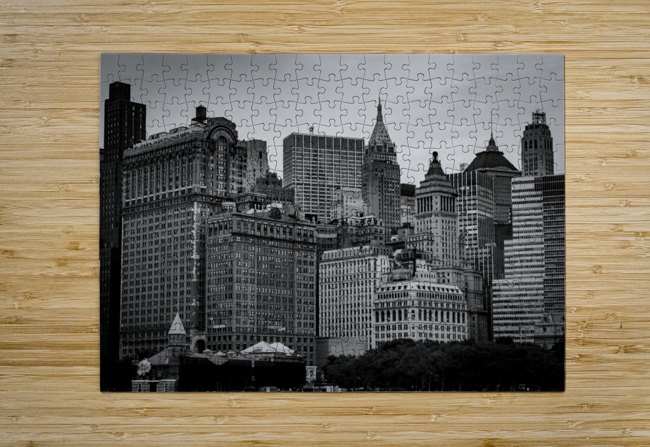 vintage new york skyline  horizontal 1476 Oldyork Black And White Puzzle printing