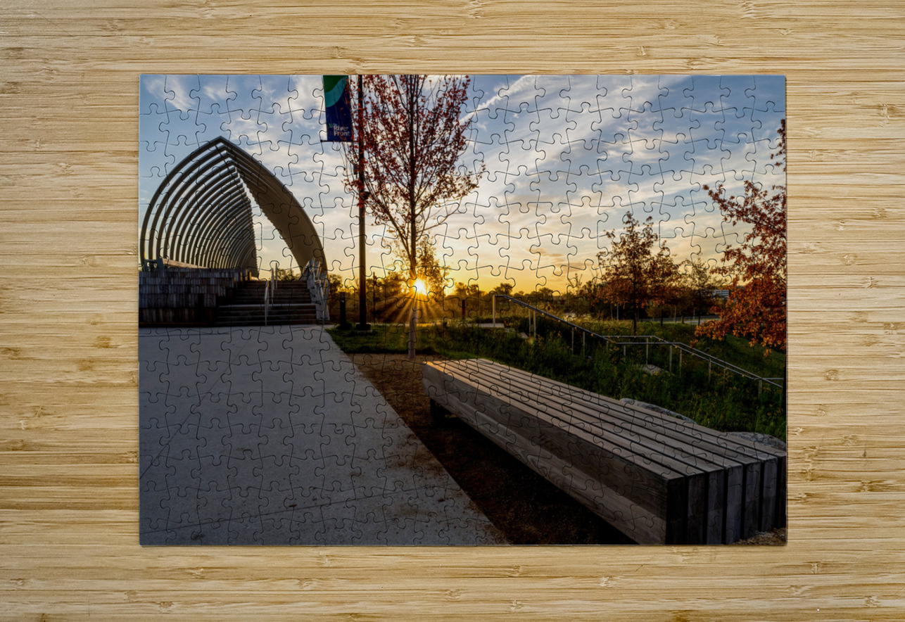 Sunrise Bench View Of Farnam Pier Jennifer White Puzzle printing