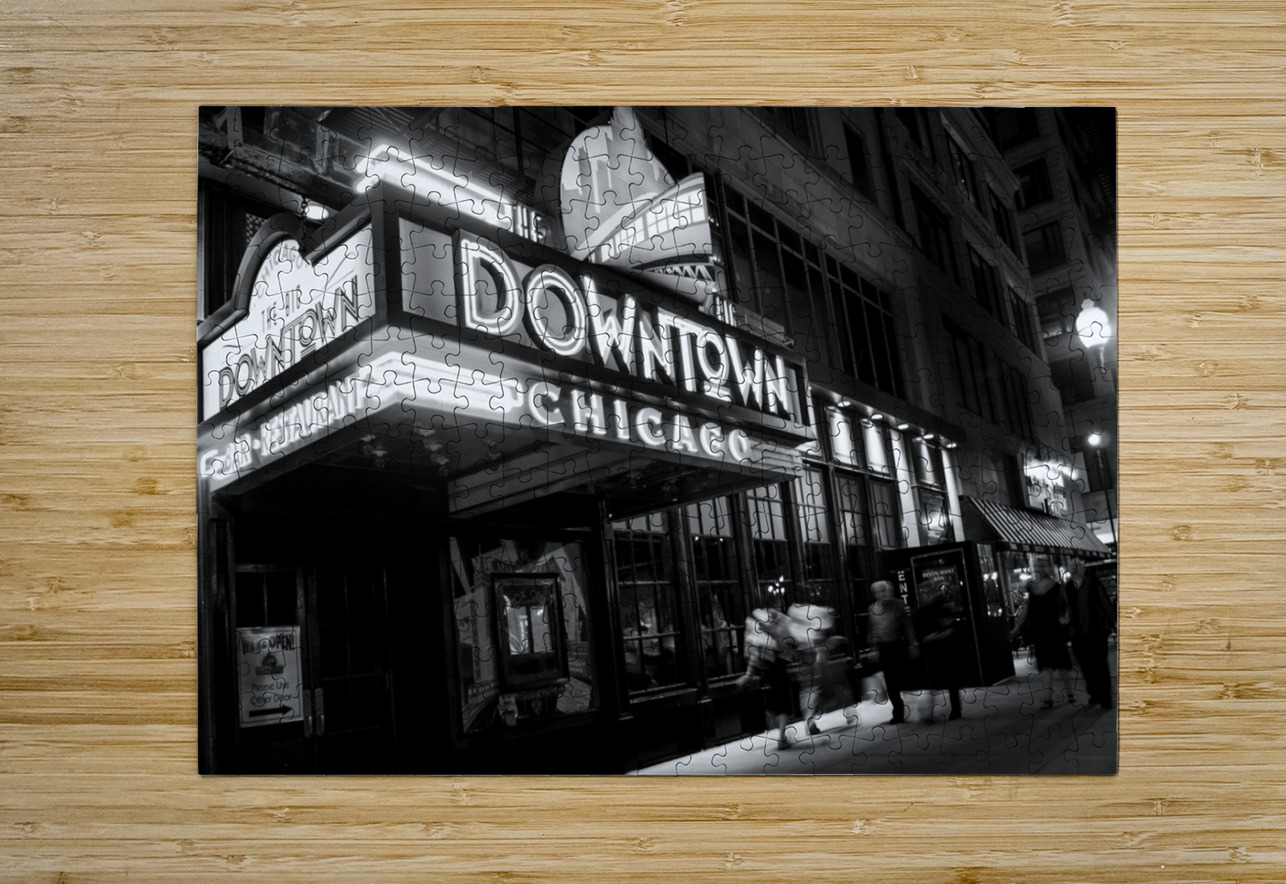 downtown chicago bar  horizontal 59 Downtown 2 13 Black And White Puzzle printing