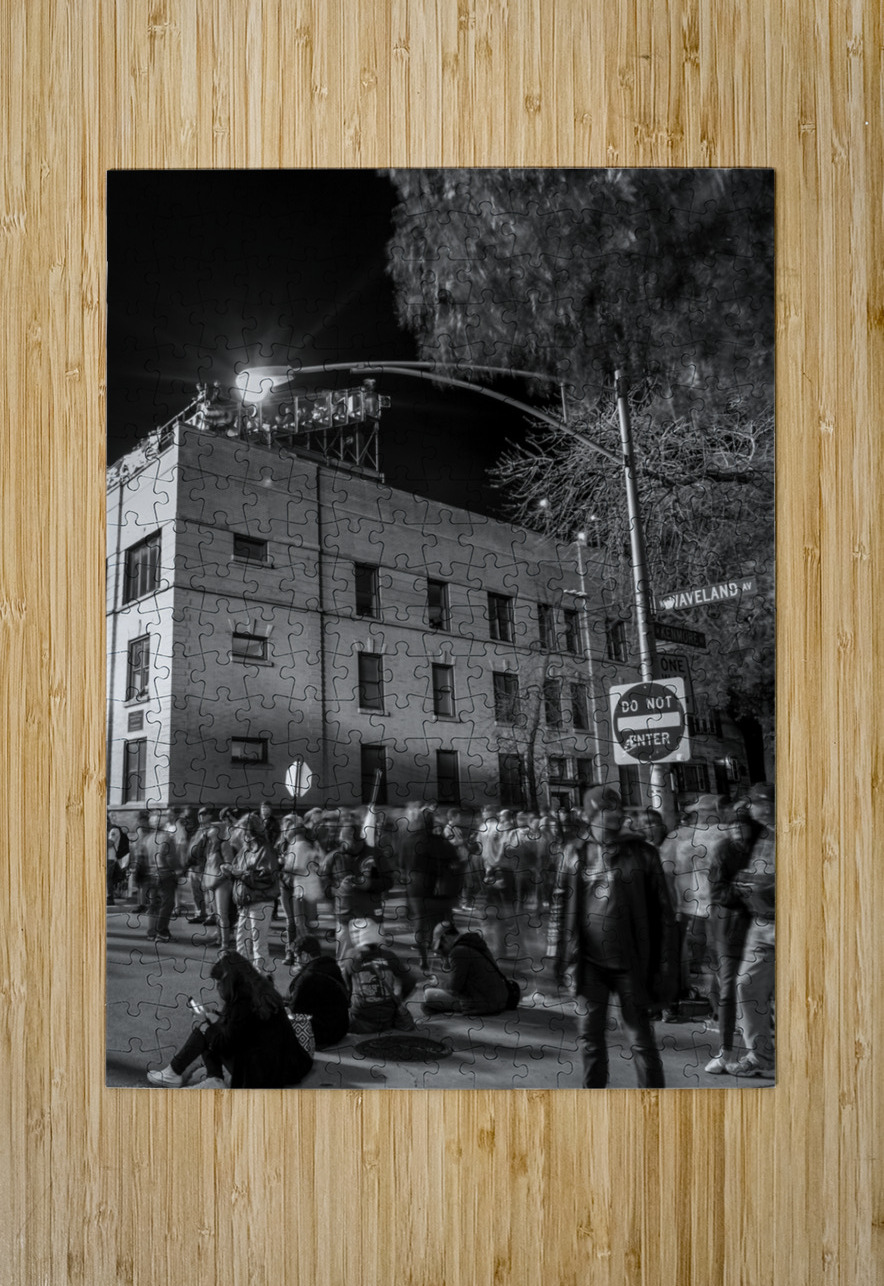 waveland avenue rooftops world series  vertical 3 Black And White Puzzle printing