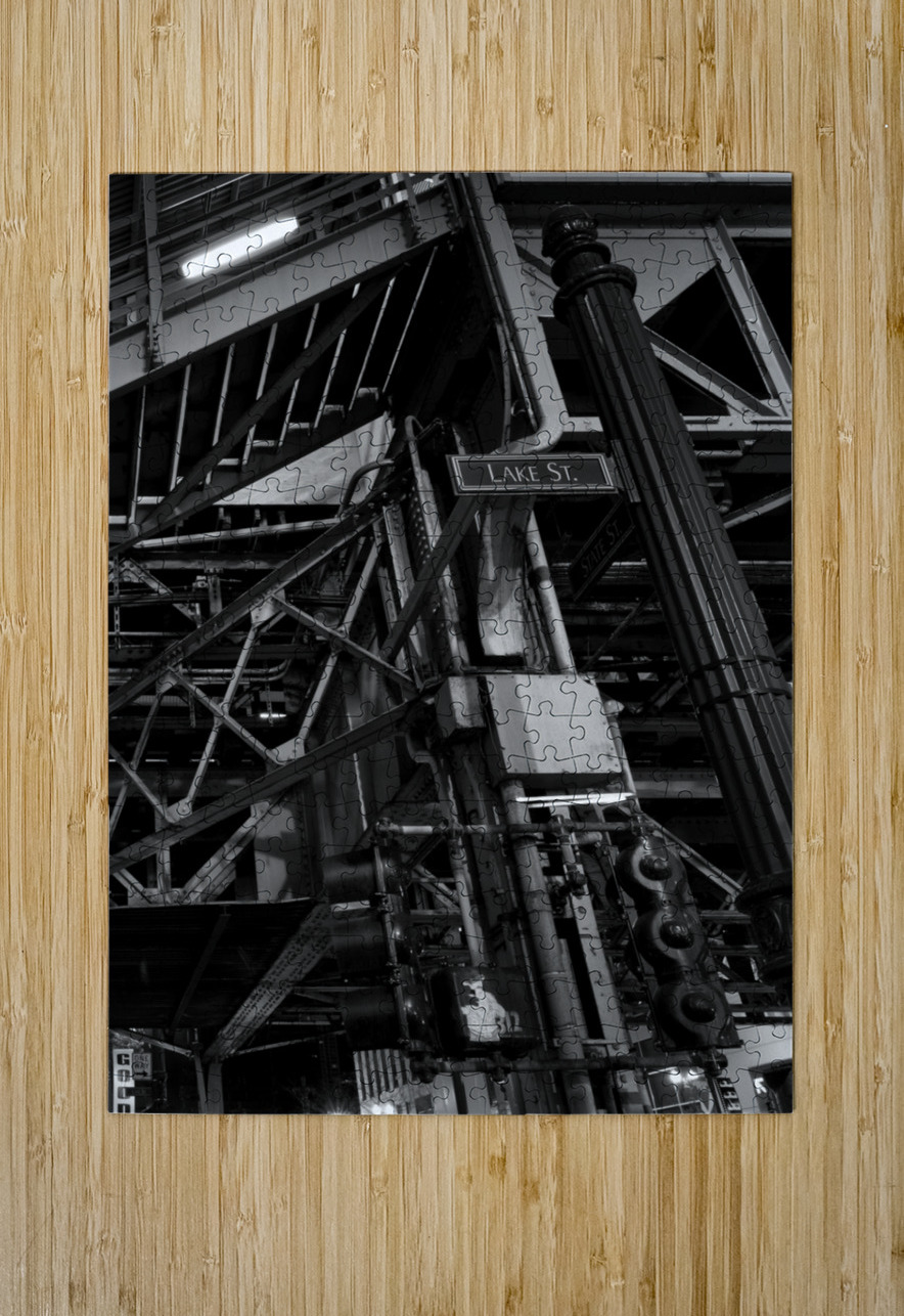 under lake and state L station  vertical 1198 Lak Black And White Puzzle printing