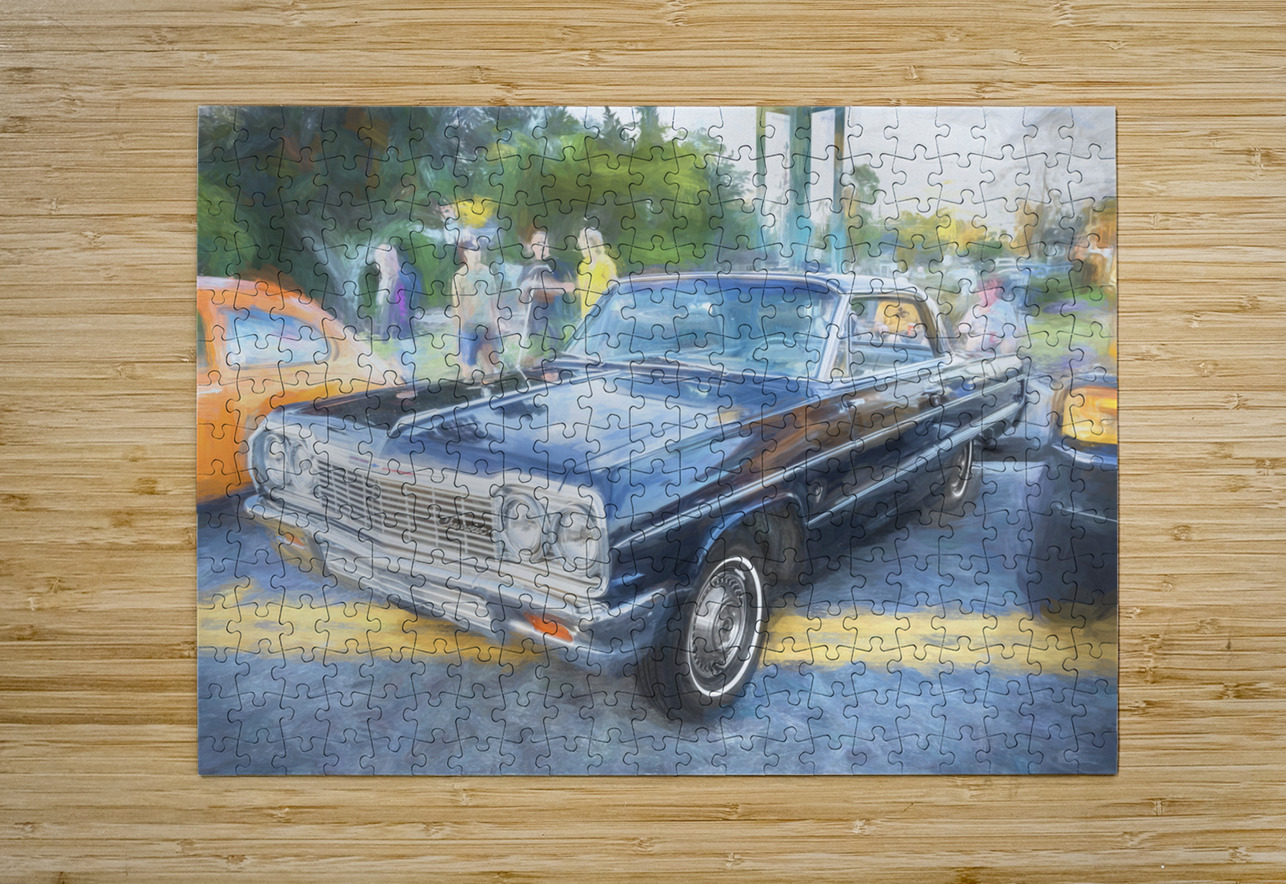 1964 Blue Chevrolet Impala X 1 Rich Franco Puzzle printing