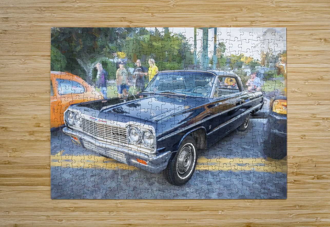 1964 Blue Chevrolet Impala X 4 Rich Franco Puzzle printing