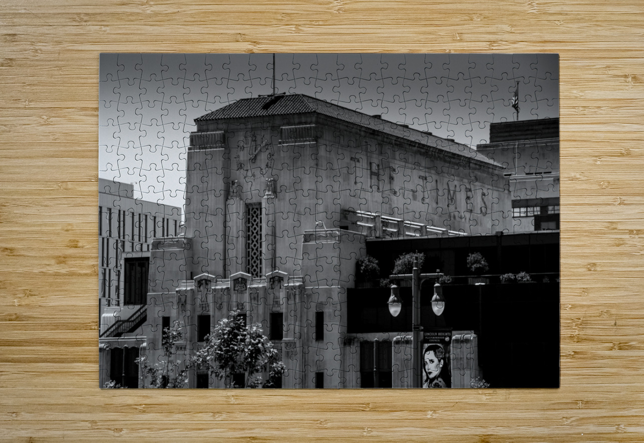 los angeles times building  horizontal 2196 Times Black And White Puzzle printing