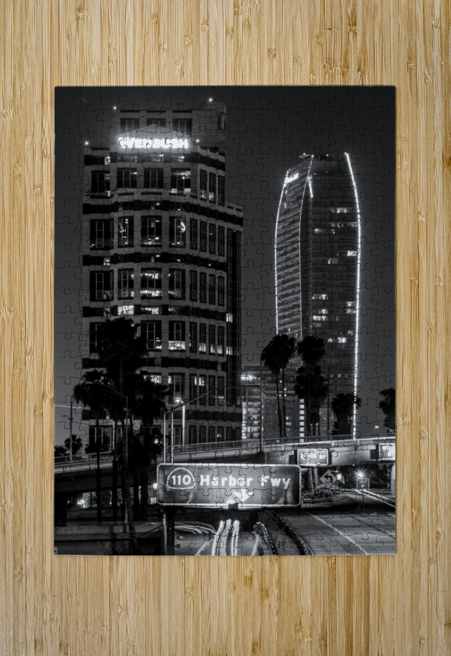 ritz carlton wedbush buildings  vertical 2203 Wed Black And White Puzzle printing