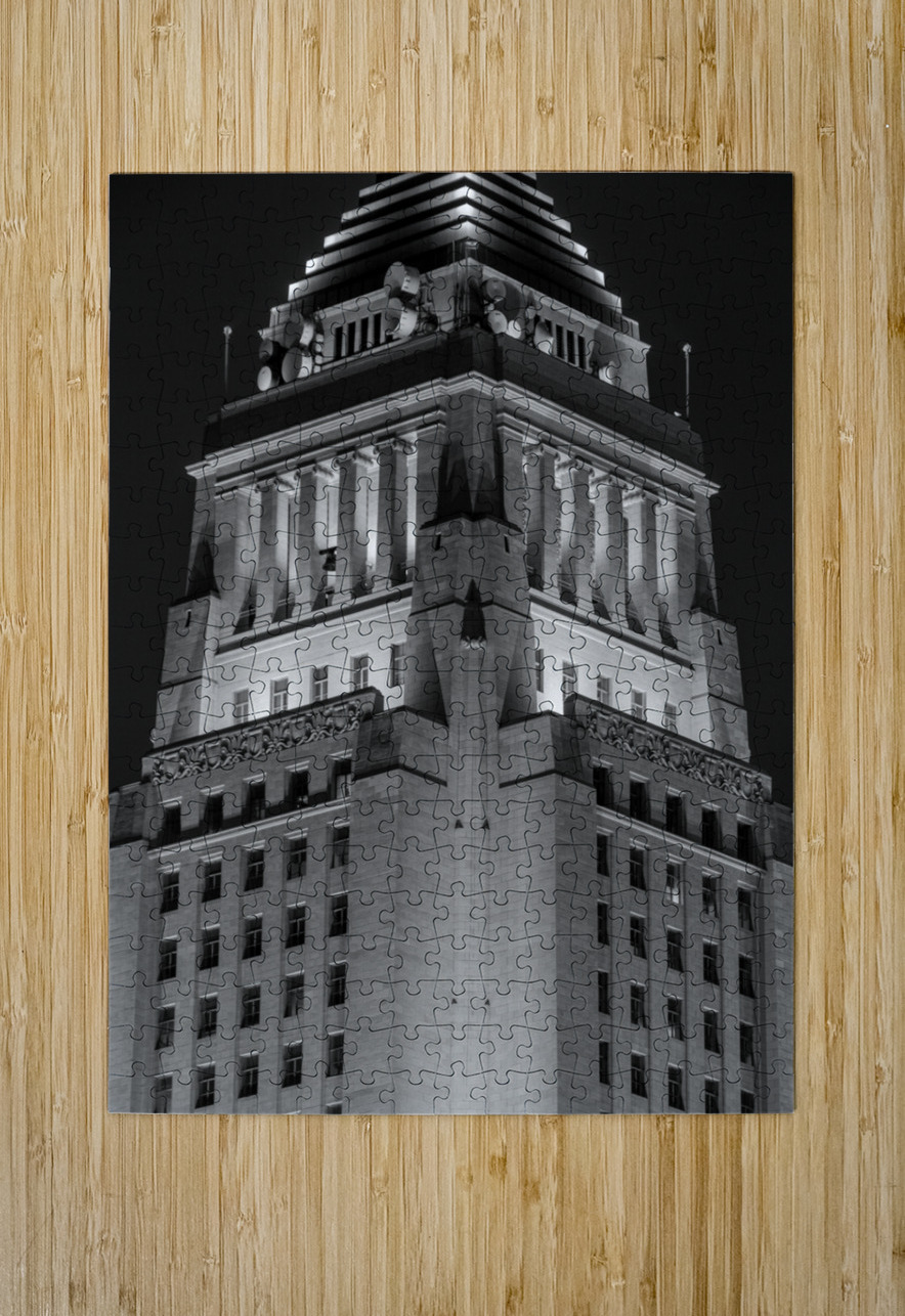 top of los angeles city hall  vertical 2190 Pinna Black And White Puzzle printing