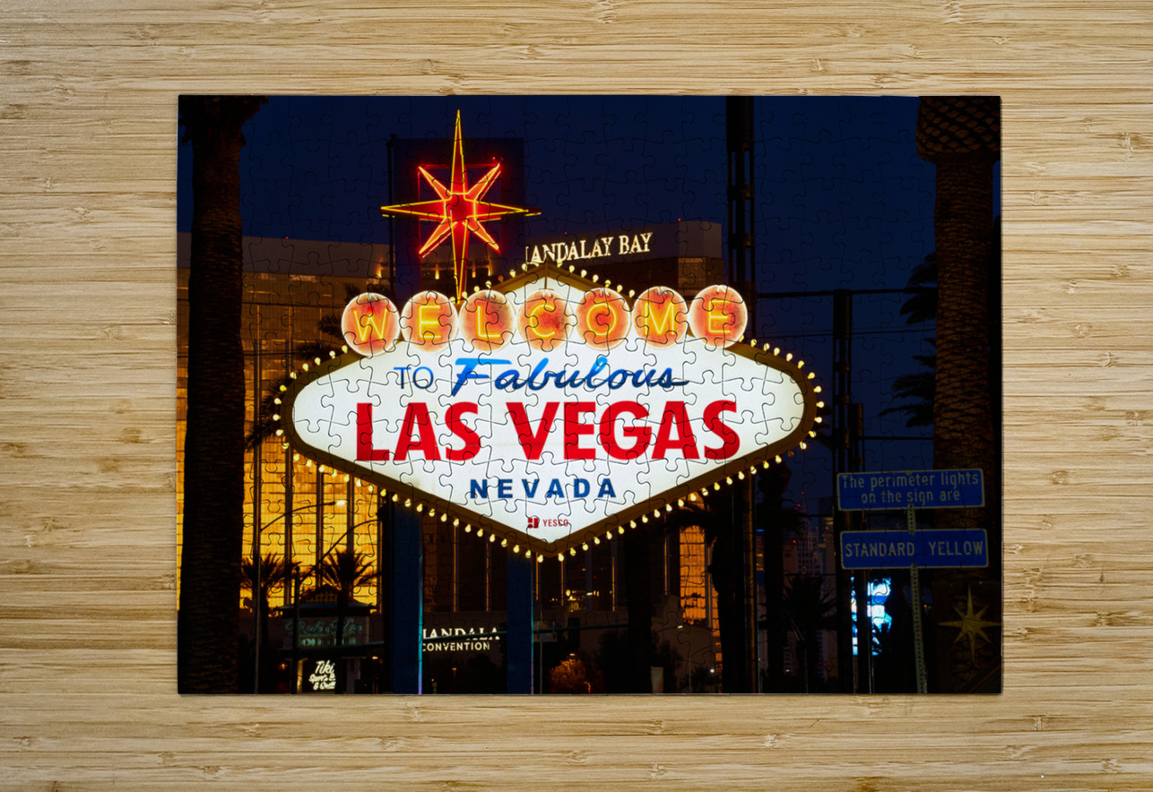 Las Vegas Sign at Dusk DSC01633 Sanjeev Singhal Puzzle printing